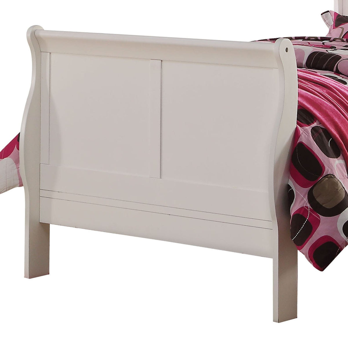 Full White Sleigh Bed Frame - Traditional Style for Bedroom