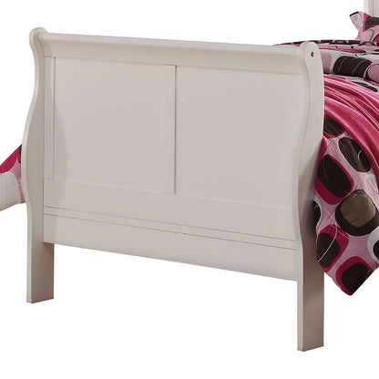 Full White Sleigh Bed Frame - Traditional Style for Bedroom