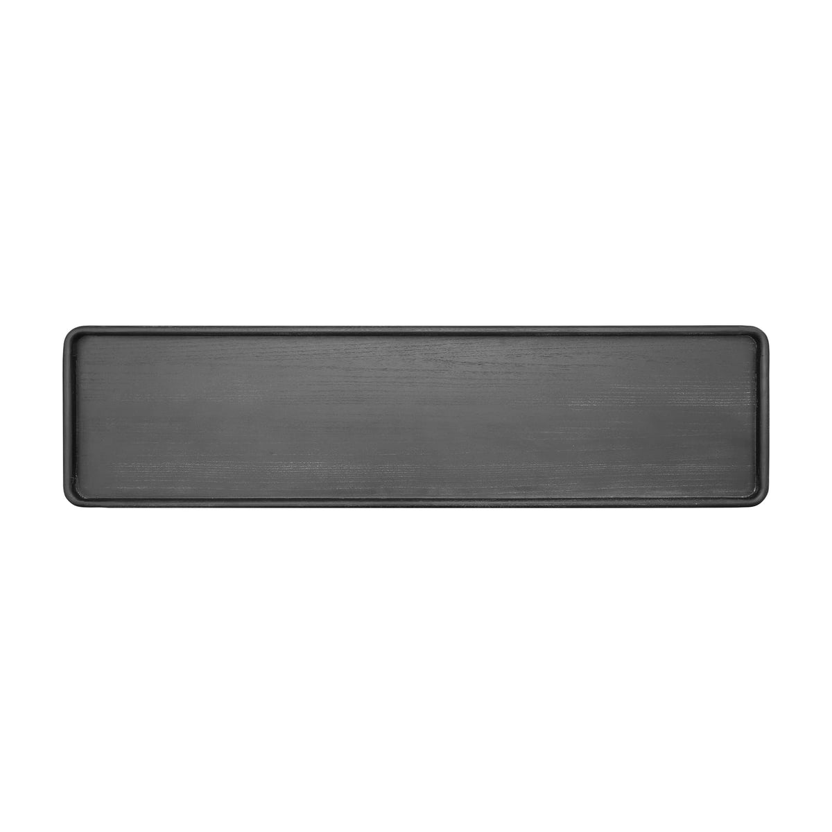 Farmhouse Console Table - Black Solid Wood Tray Top