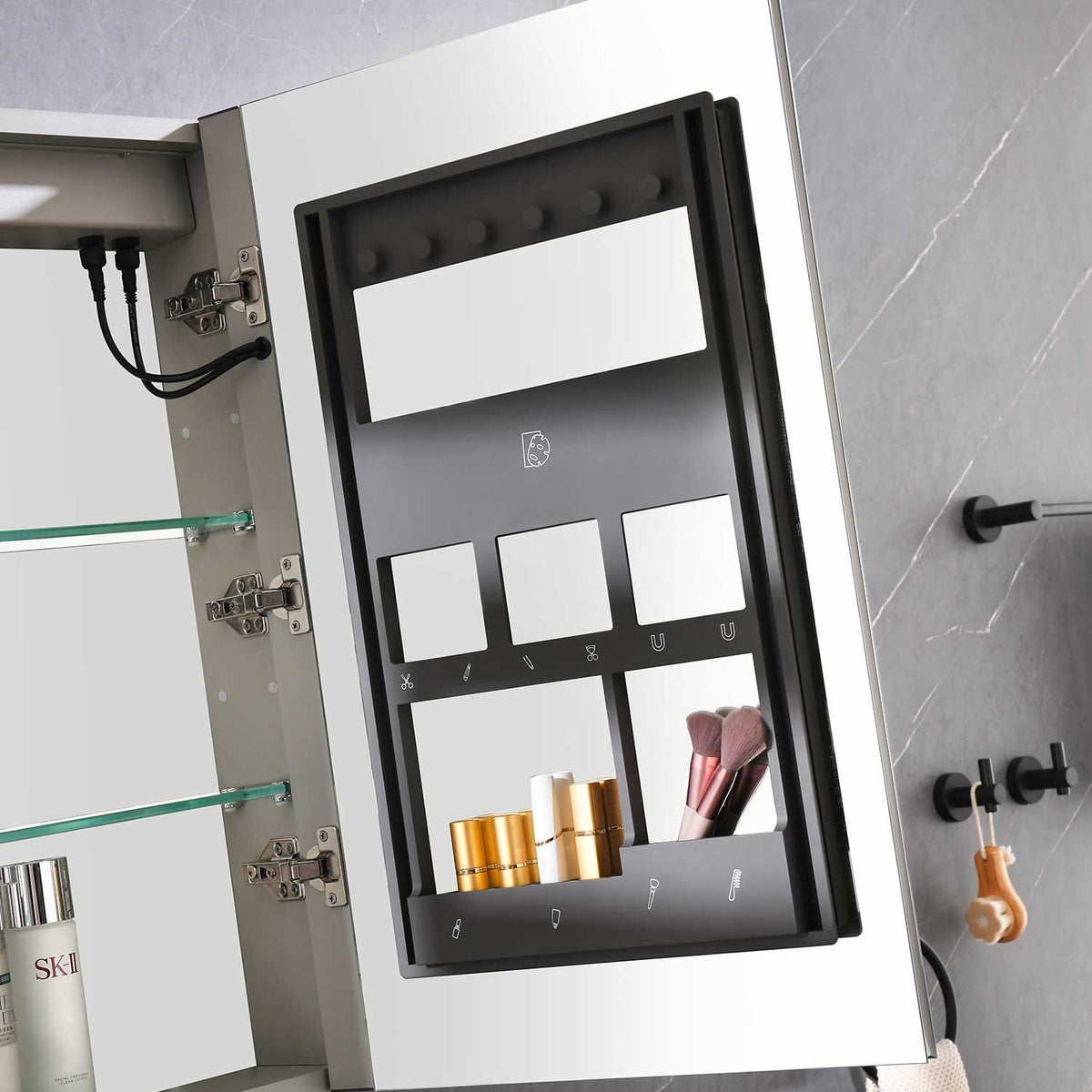 LED Medicine Cabinet with Mirror - 40" x 30" Aluminum for Bathroom