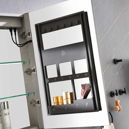 LED Medicine Cabinet with Mirror - 40" x 30" Aluminum for Bathroom