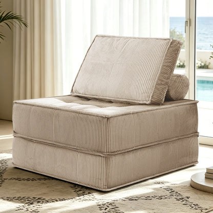 Camel Fabric Spring Sofa Chair for Modern Living Room Comfort