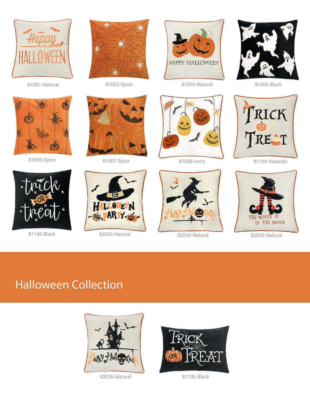 Black Polyester Trick or Treat Halloween Lumbar Pillow 14x20 Inch