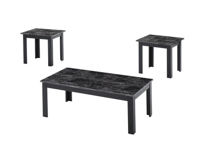 3pc Traditional Gray Wood Coffee Table Set - Rectangular & Square