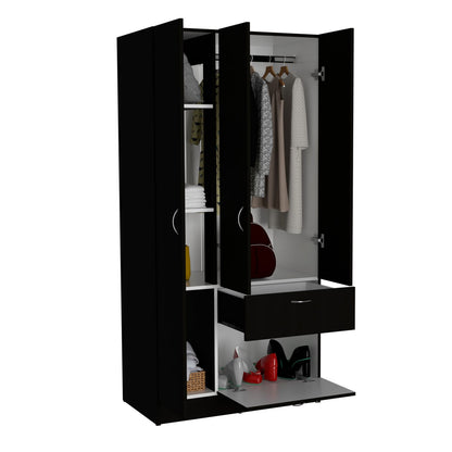 Armoire Cobra - White & Black Bedroom Armoire