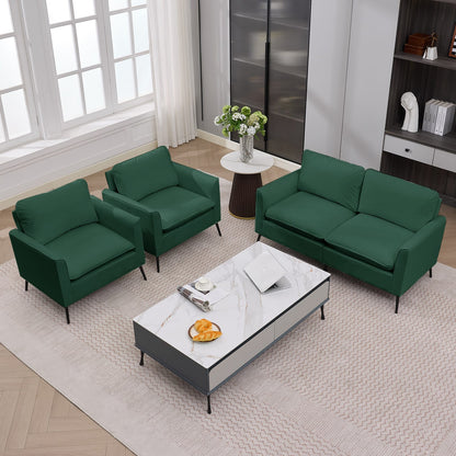 Green Faux Leather Loveseat - Bedroom Sofa Chair