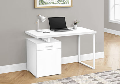 White Computer Desk with Storage Drawers - 47.25" L