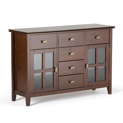 Dark Brown Wood Sideboard Buffet with Storage for Dining Room