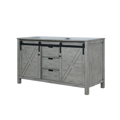 Ash Grey Double Bath Vanity - 60" Wide Storage Cabinet