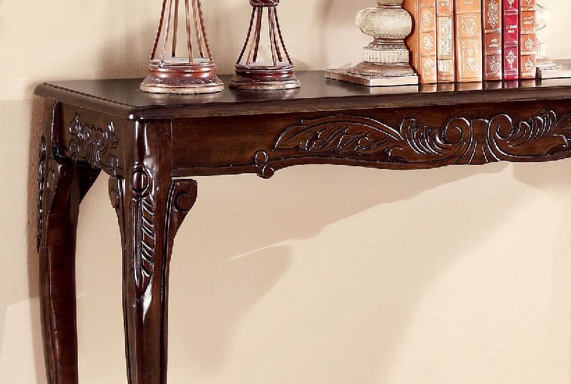 Traditional Solid Wood Cherry Sofa Table with Cabriole Legs