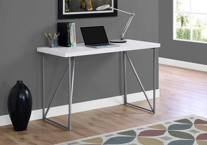 White Metal Computer Desk - 47" Workstation for Home Office