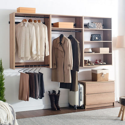 Oak Wood Modular Closet System - 5-Piece Unit for Bedroom