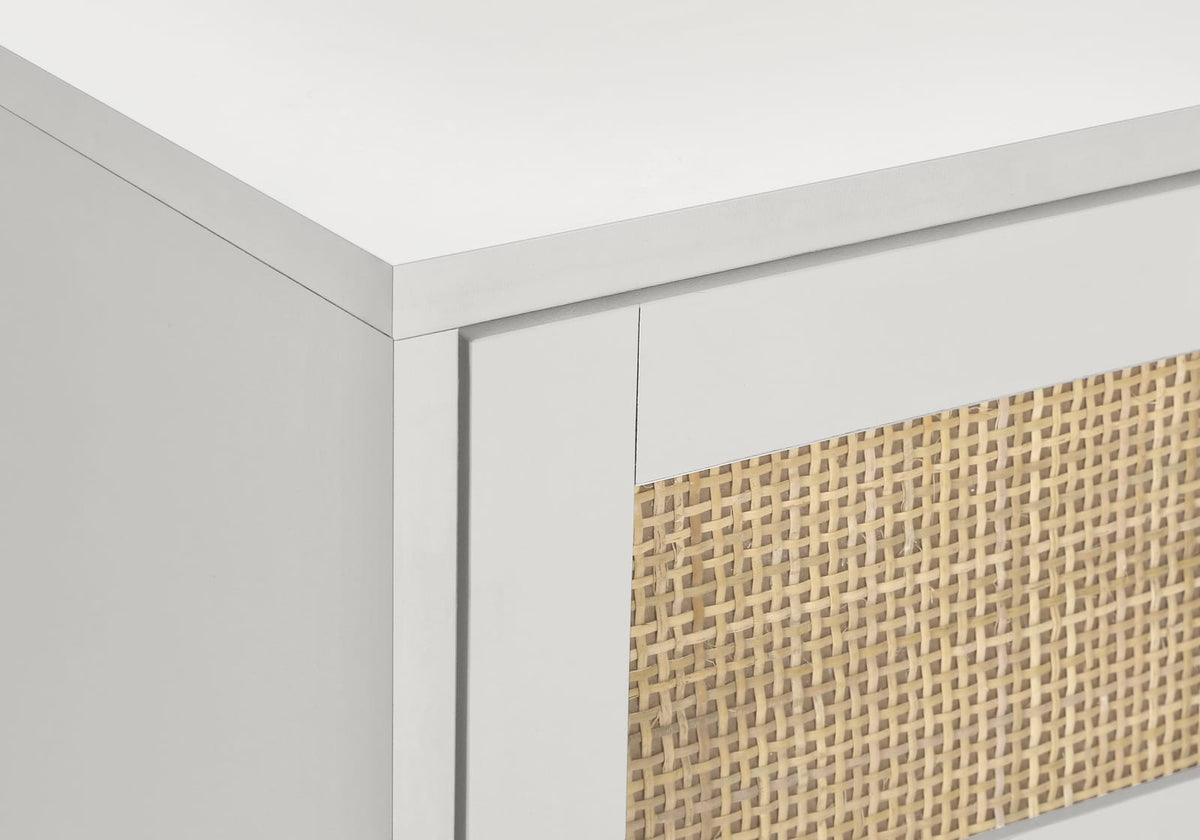 White Accent Table with Storage Drawers - Nightstand or End Table for Living Room