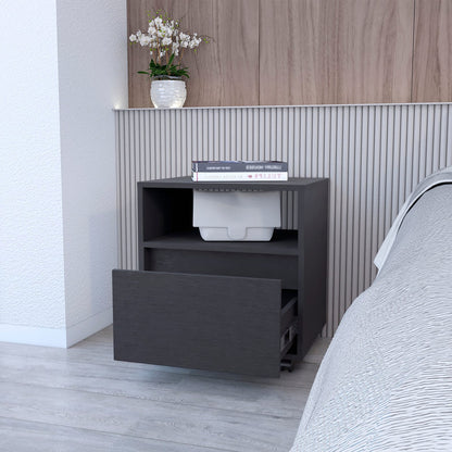 Wenge 1 Drawer Nightstand - Bedroom Storage