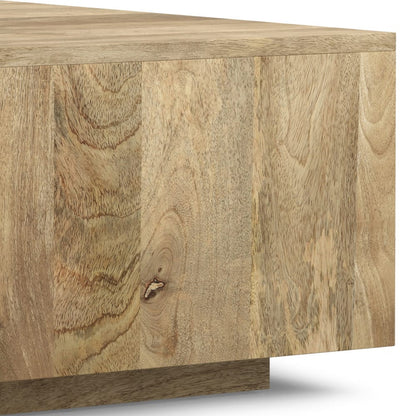 Solid Mango Wood Square Coffee Table for Modern Living Spaces for Living Room
