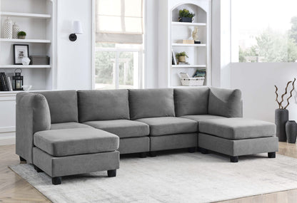 Dark Gray Modular Sectional Sofa - 6 Seat