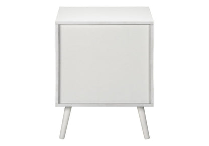 White Accent Table with Storage Drawers - Nightstand or End Table for Living Room