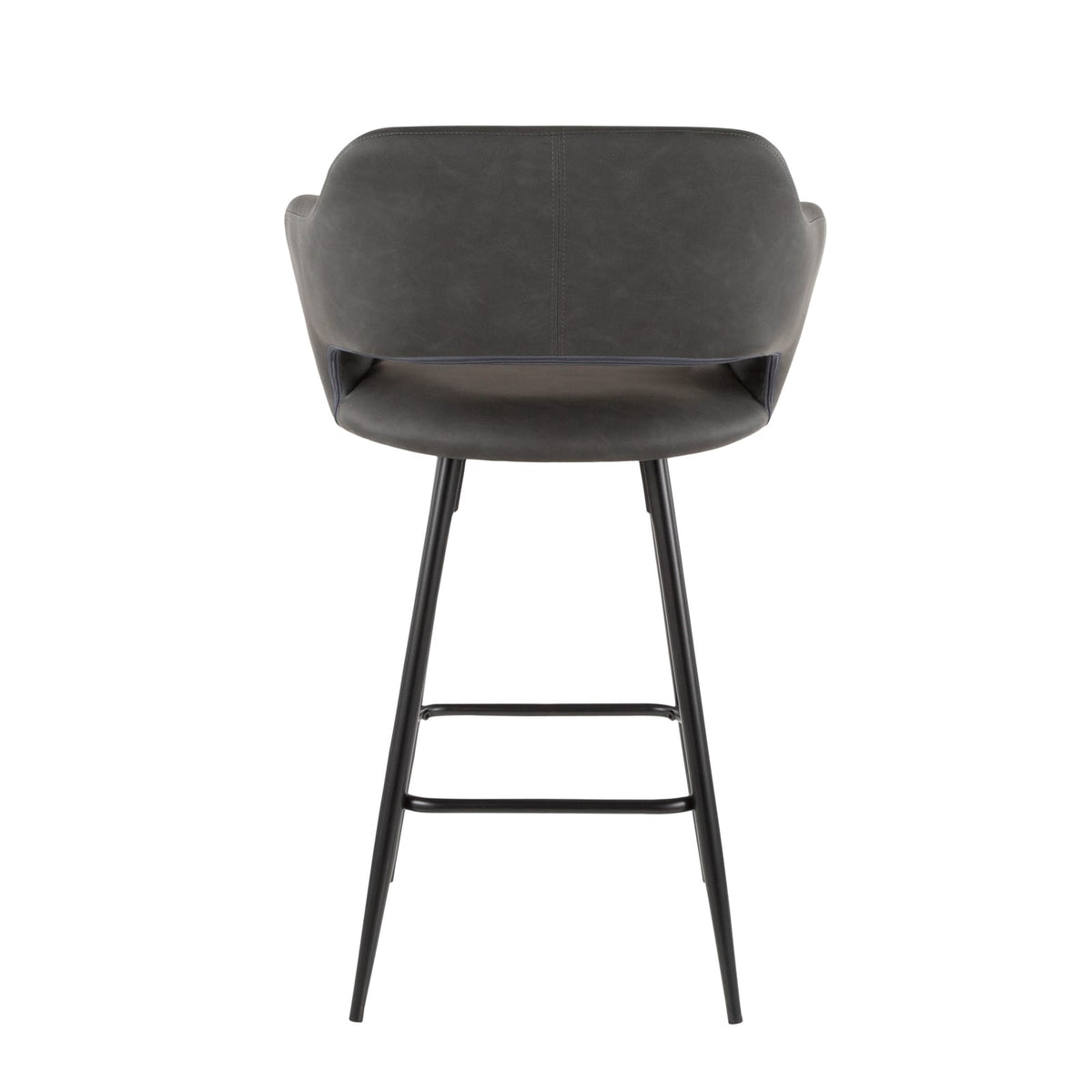 Grey Faux Leather Counter Stools - 2 Piece Set