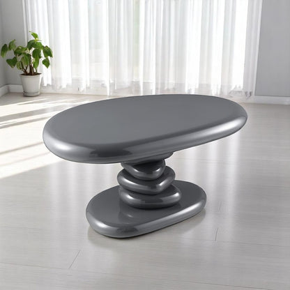 Gray High Gloss End Table - 21" x 30" for Living Room