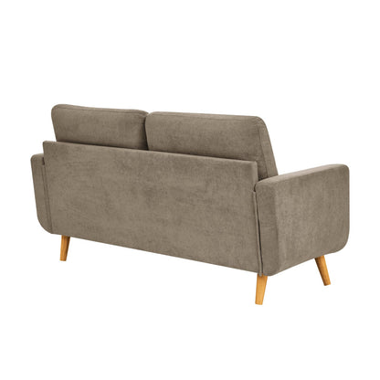 2 Seat Khaki Polyester Loveseat Sofa - 67.7" Wide for Living Room