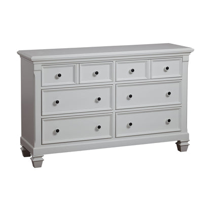White Solid Wood 6 Drawer Dresser for Kids