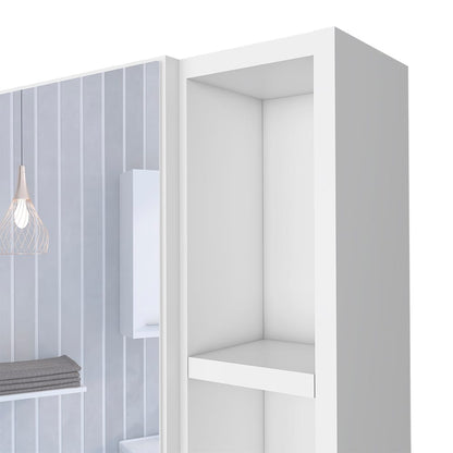 Viking Medicine Cabinet - White, 3 Shelves, Durable Particle Board