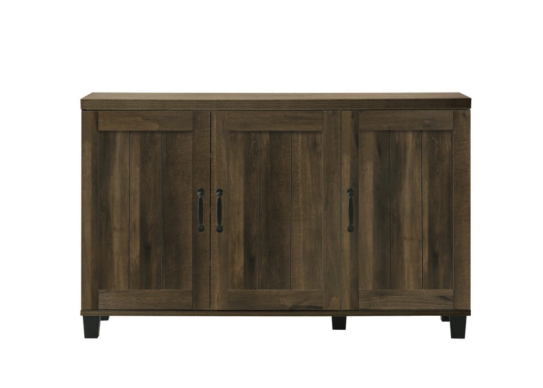 Dark Oak Particle Board 3 Door Storage Cabinet for Bedroom for Living Room