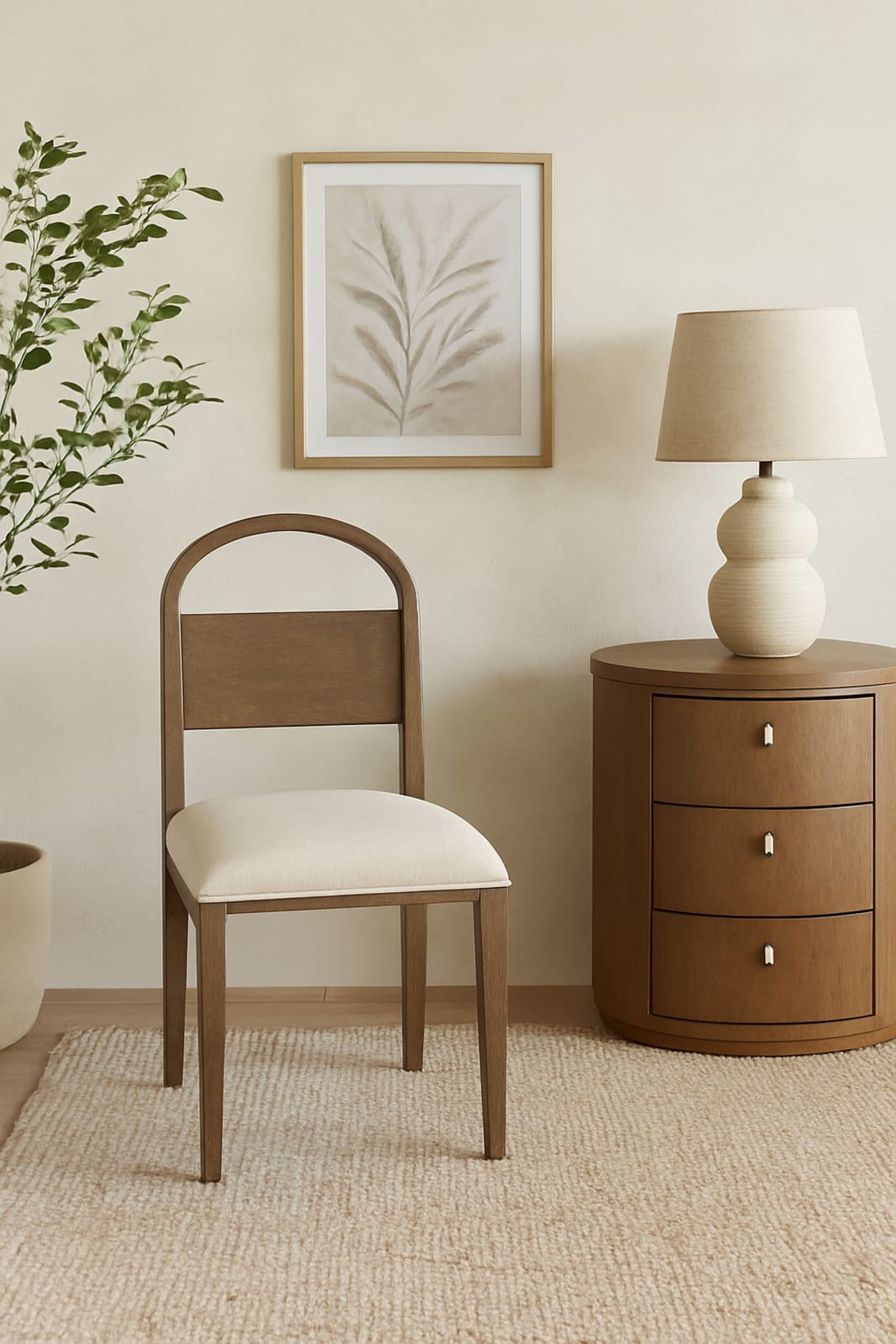 Wood Arch Back Chair - Cocoa/White Sand (Set of 2)