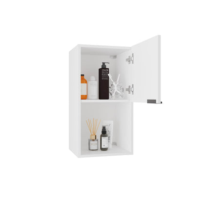 Wall Mounted White Medicine Cabinet With Mirror - Bathroom Storage