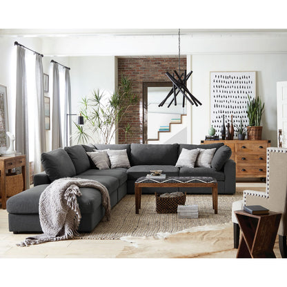 Rhette Charcoal 6-Piece Upholstered Sectional - Comfortable Living Room Seating