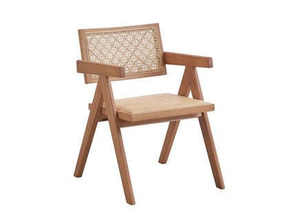 Natural Rattan Patio Arm Chairs Set for Garden and Porch Seating