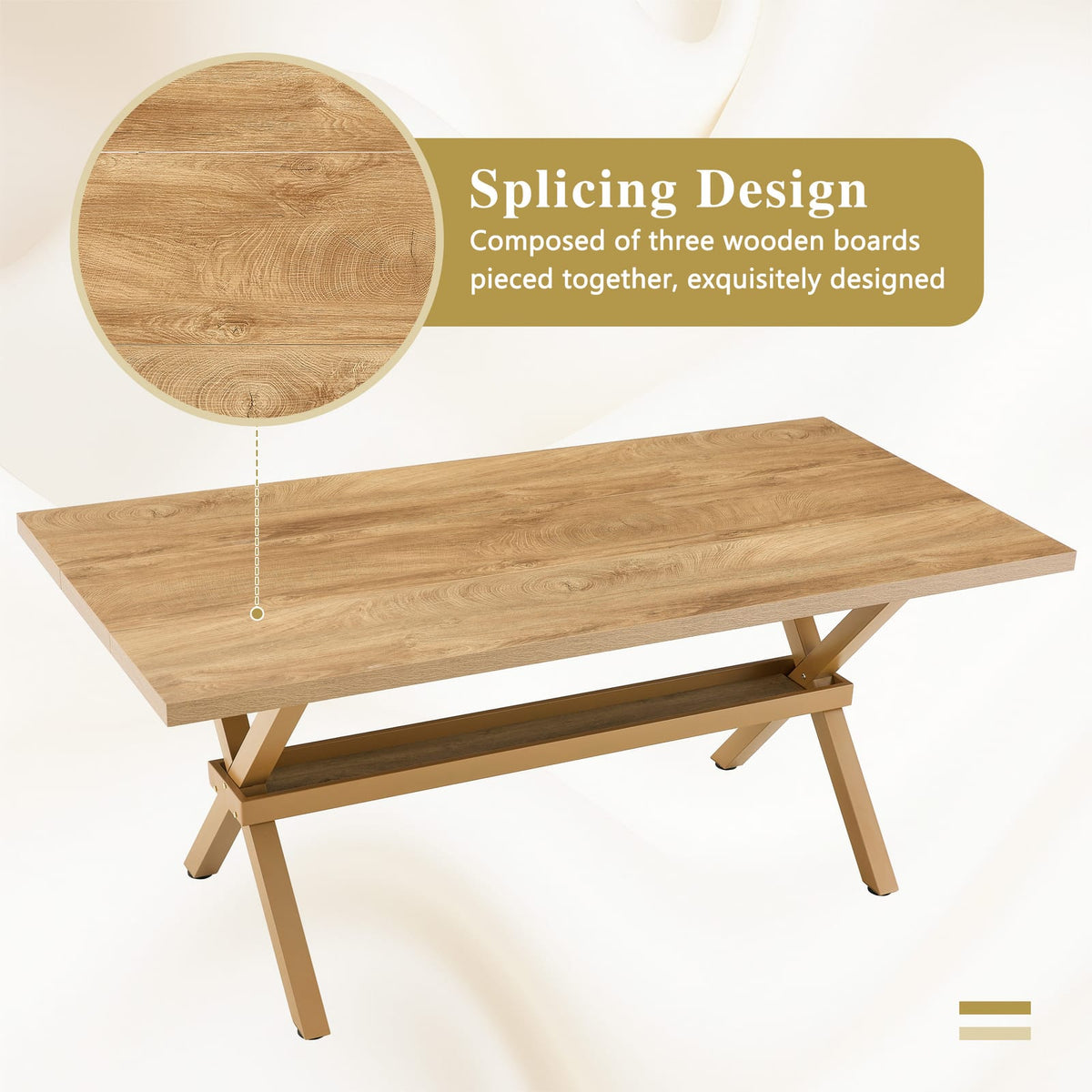71 x 35.4 Wood Dining Table - Modern Minimalist Style
