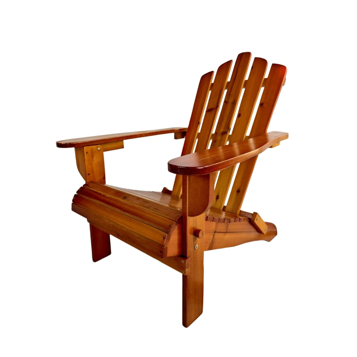 Foldable Wood Adirondack Chair - Oak Finish, Outdoor Patio Seating