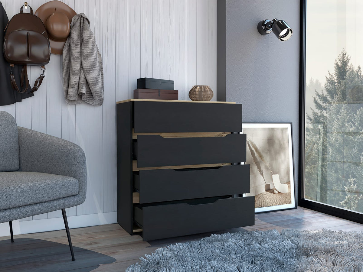 Light Oak Dresser - 4 Drawers, 31.5" Wide for Bedroom