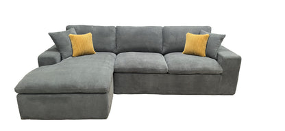 Light Gray 3 Seat Sectional Sofa - Easy Assembly for Living Room