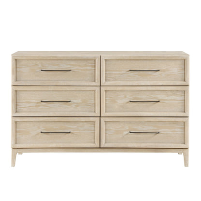 Light Brown 6-Drawer Dresser - Bedroom Furniture