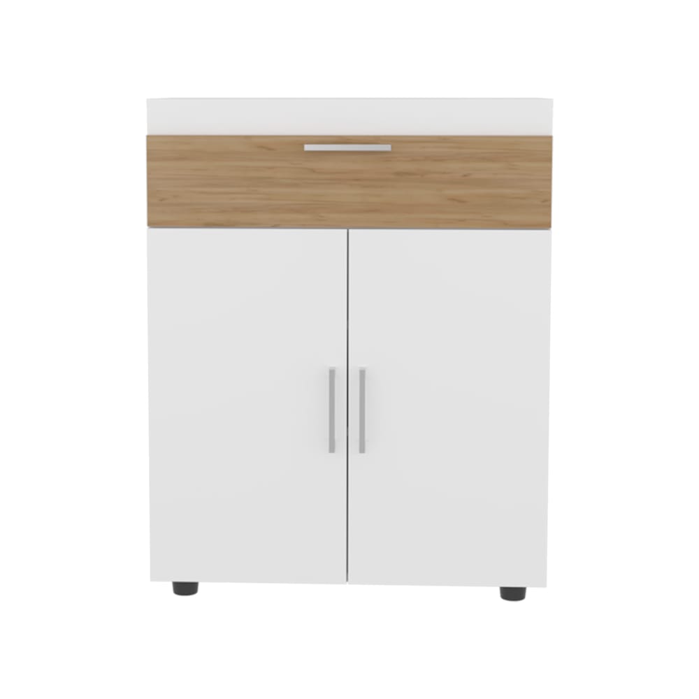 Moab Shoe Rack - White/Macadamia Multi-Tier Storage Cabinet for Living Room