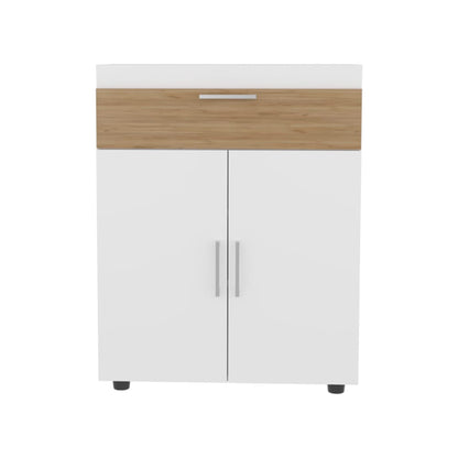 Moab Shoe Rack - White/Macadamia Multi-Tier Storage Cabinet for Living Room
