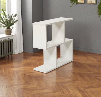 Grey Rectangle End Table - 4 Shelves, Narrow Design