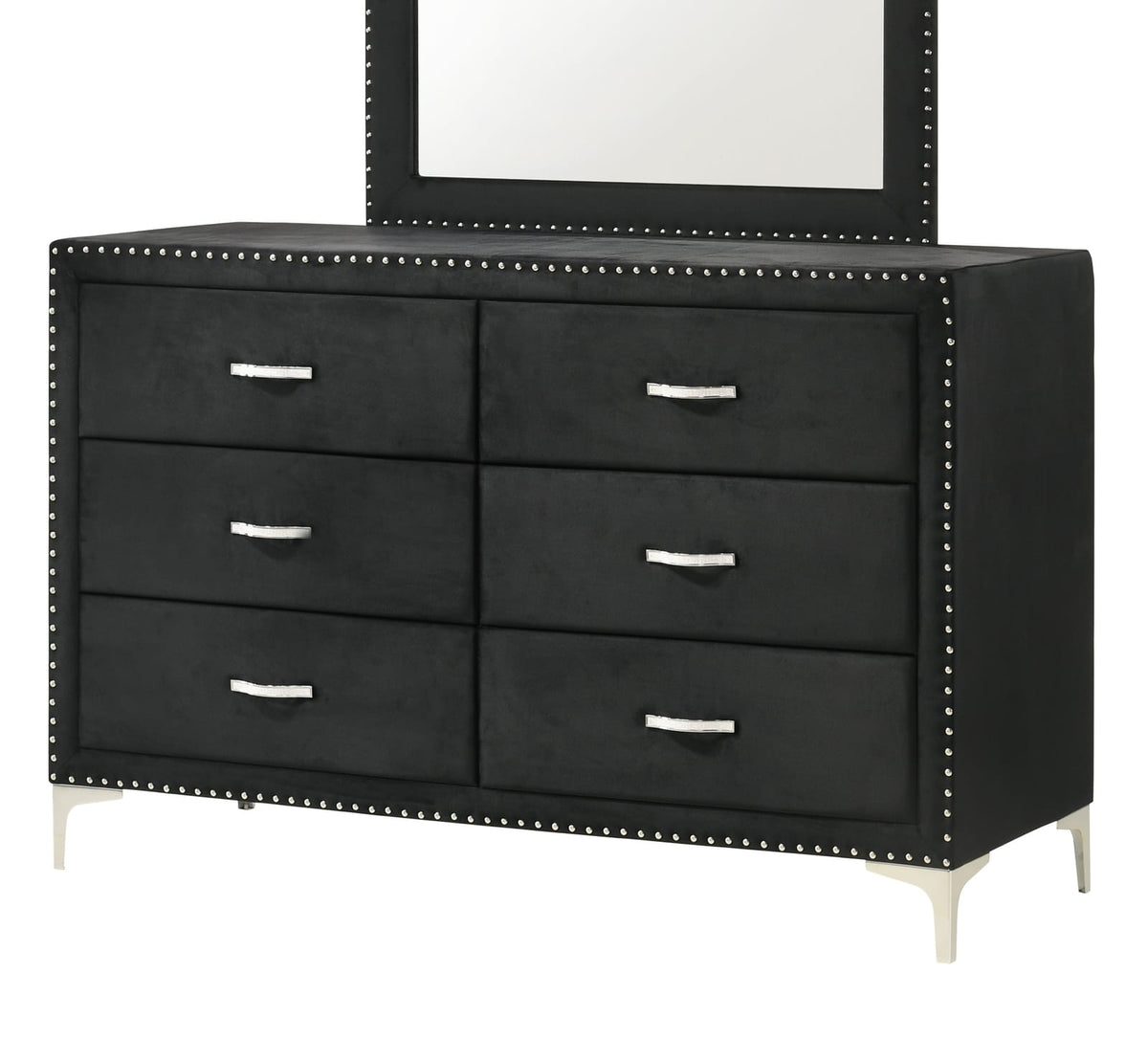 Black Six Drawer Dresser - Contemporary Bedroom Furniture