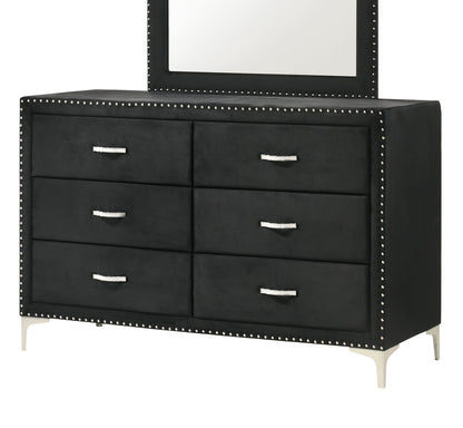 Black Six Drawer Dresser - Contemporary Bedroom Furniture