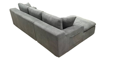Light Gray 3 Seat Sectional Sofa - Easy Assembly for Living Room