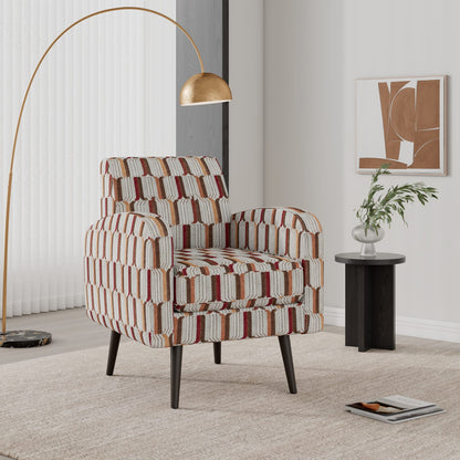 Red Plywood Accent Chair for Stylish Living Room Seating