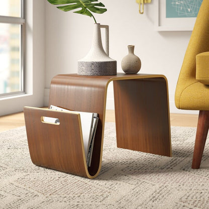 Walnut Plywood End Table - Living Room Coffee Table