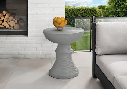 Accent Table, 25"h - Grey Magnesium Oxide Outdoor Side Table