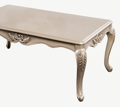 Champagne Solid Wood Coffee Table - 48" Curved Leg Design