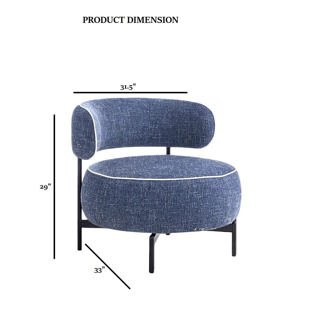 Contemporary Dark Blue Swivel Chair Metal Legs - Comfort & Style