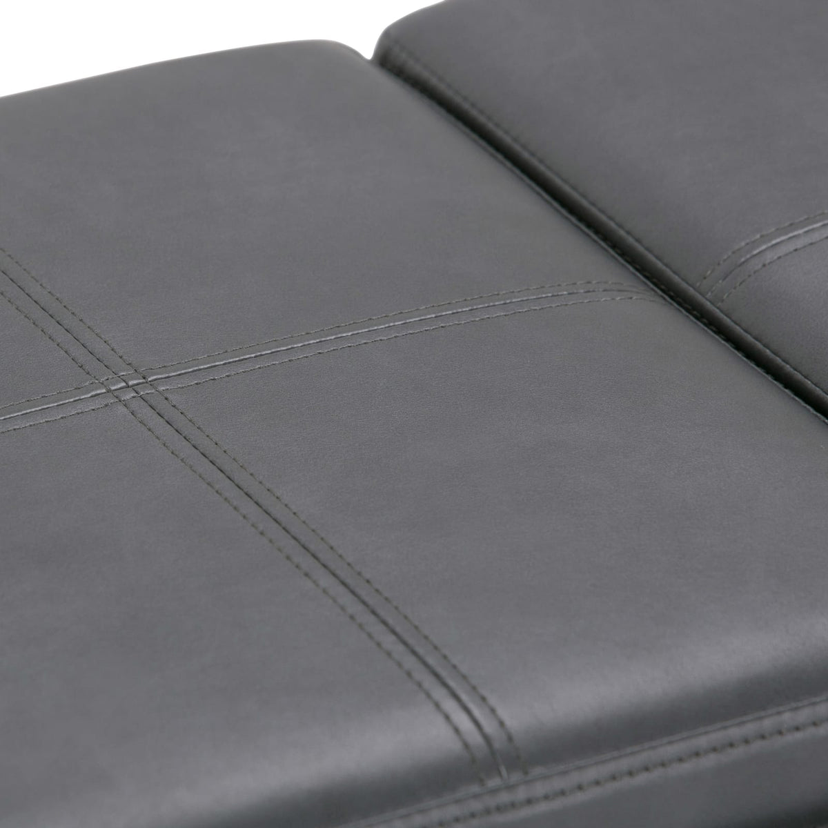Dark Gray Faux Leather Storage Ottoman - 41.7" Wide