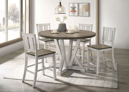 Round Dining Table with 2 Chairs - Antique White