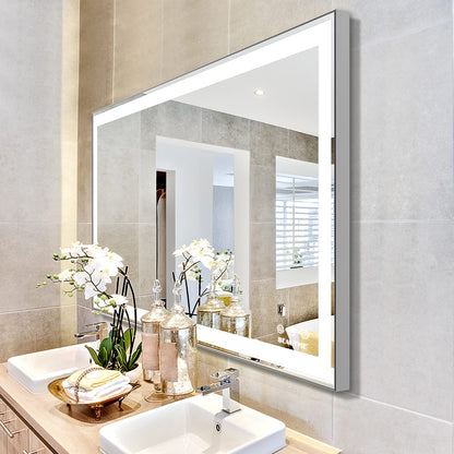 48 x 24 Inch LED Bathroom Mirror with Anti-Fog & Touch Lights